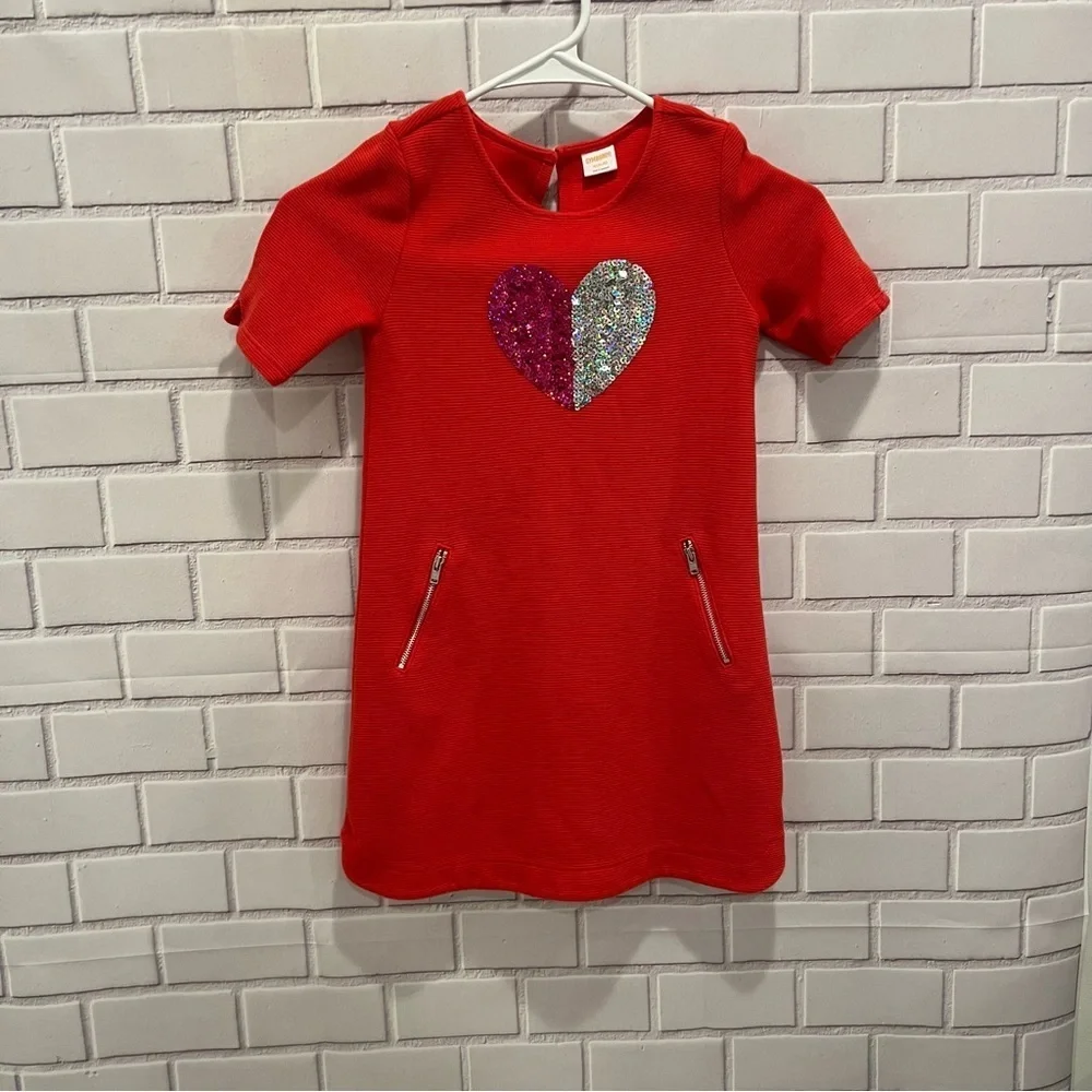 GYMBOREE girls red short sleeve casual dress /size S (4-6)